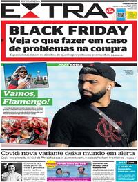 Capa do jornal Extra 27/11/2021