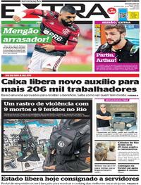 Capa do jornal Extra 28/04/2021