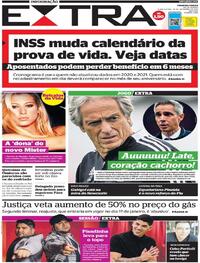 Capa do jornal Extra 29/12/2021