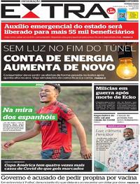 Capa do jornal Extra 30/06/2021