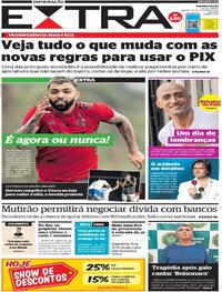 Capa do jornal Extra 30/10/2021