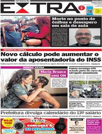 Capa do jornal Extra 01/06/2022
