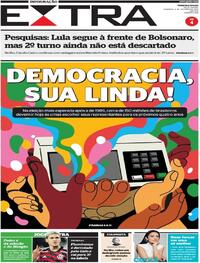 Capa do jornal Extra 02/10/2022