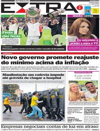 Capa do jornal Extra 03/11/2022