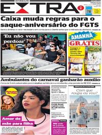 Capa do jornal Extra 05/02/2022
