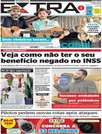 Capa do jornal Extra 05/06/2022