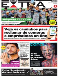 Capa do jornal Extra 06/03/2022