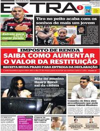 Capa do jornal Extra 06/04/2022