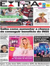 Capa do jornal Extra 06/10/2022