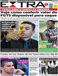 Capa do jornal Extra 07/04/2022