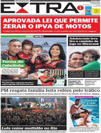 Capa do jornal Extra 08/07/2022