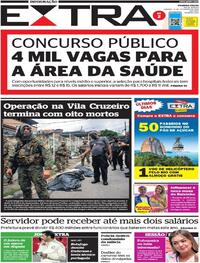 Capa do jornal Extra 12/02/2022