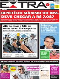 Capa do jornal Extra 13/01/2022