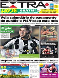 Capa do jornal Extra 14/02/2022