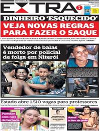 Capa do jornal Extra 15/02/2022