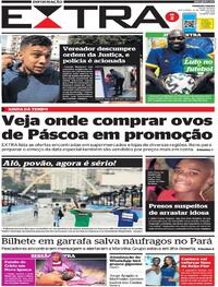 Capa do jornal Extra 15/04/2022