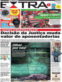 Capa do jornal Extra 15/06/2022