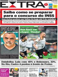 Capa do jornal Extra 16/09/2022