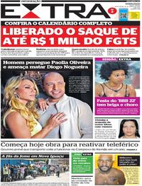 Capa do jornal Extra 18/03/2022
