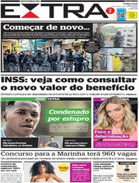 Capa do jornal Extra 20/01/2022