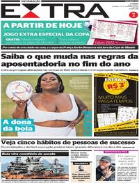 Capa do jornal Extra 20/11/2022