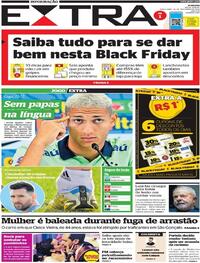 Capa do jornal Extra 22/11/2022