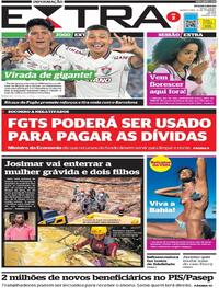 Capa do jornal Extra 23/02/2022