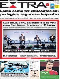 Capa do jornal Extra 23/09/2022
