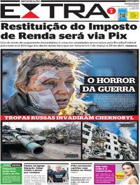 Capa do jornal Extra 25/02/2022