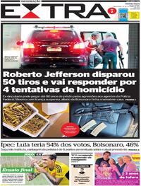 Capa do jornal Extra 25/10/2022