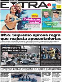 Capa do jornal Extra 26/02/2022