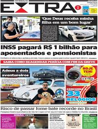 Capa do jornal Extra 26/05/2022