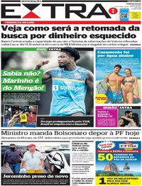 Capa do jornal Extra 28/01/2022