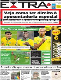 Capa do jornal Extra 28/11/2022