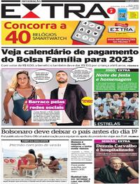 Capa do jornal Extra 29/12/2022