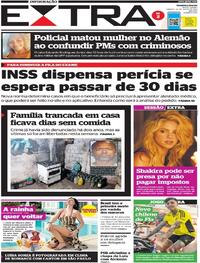 Capa do jornal Extra 30/07/2022