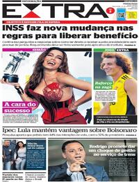 Capa do jornal Extra 30/08/2022