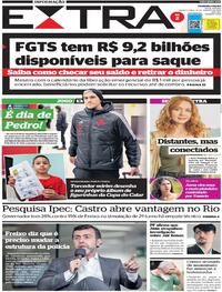 Capa do jornal Extra 31/08/2022