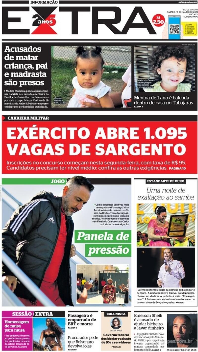 Capa Extra Edição Sábado 11 De Março De 2023