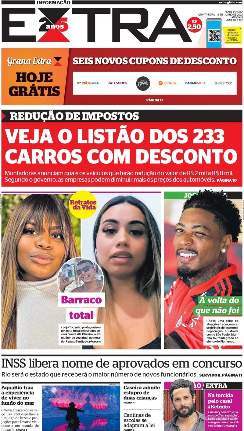 Capa Extra Edição Quinta15 De Junho De 2023 5658