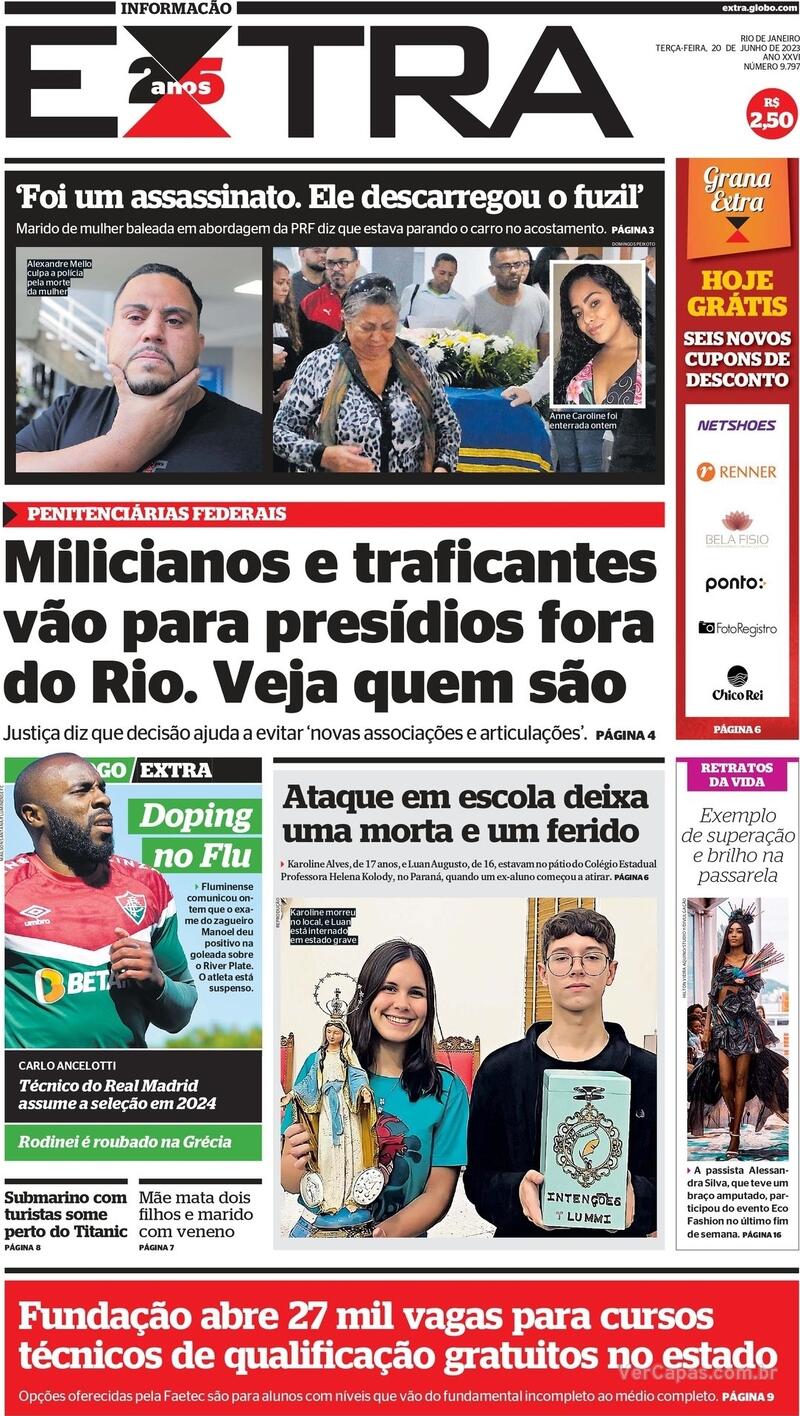 Capa Extra Sexta 23 De Julho De 2021