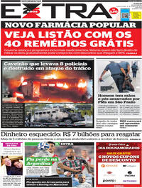 Capa do jornal Extra 08/06/2023