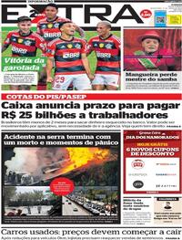 Capa do jornal Extra 09/06/2023