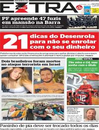 Capa do jornal Extra 11/10/2023