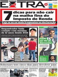 Capa do jornal Extra 16/03/2023