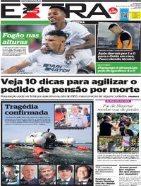 Capa do jornal Extra 23/06/2023