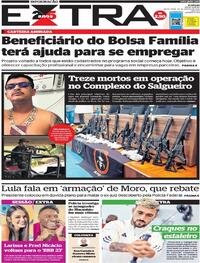 Capa do jornal Extra 24/03/2023