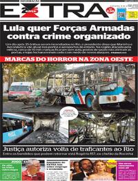 Capa do jornal Extra 25/10/2023