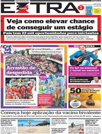 Capa do jornal Extra 27/02/2023