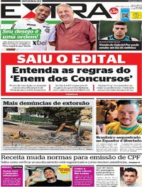 Capa do jornal Extra 11/01/2024